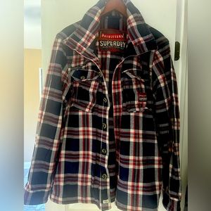 Superdry Double Sawn Plaid/flannel heavyweight Shacket - men’s size xxl